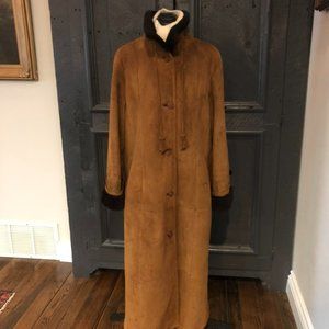 Christia of Italy vintage long shearling coat, made in Italy, size 38, brown